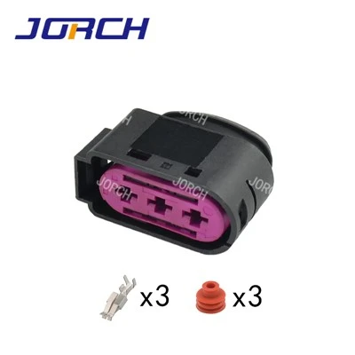 Conector automotivo fêmea 1J0937773 do soquete elétrico de 3 Pinos